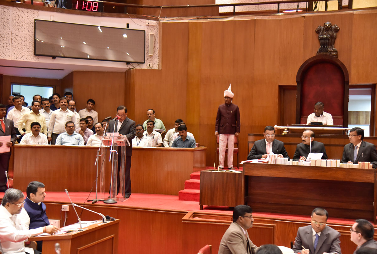 Newly Elected MLC Narayanrao Rane taking Oath at Vidhan Bhavan.