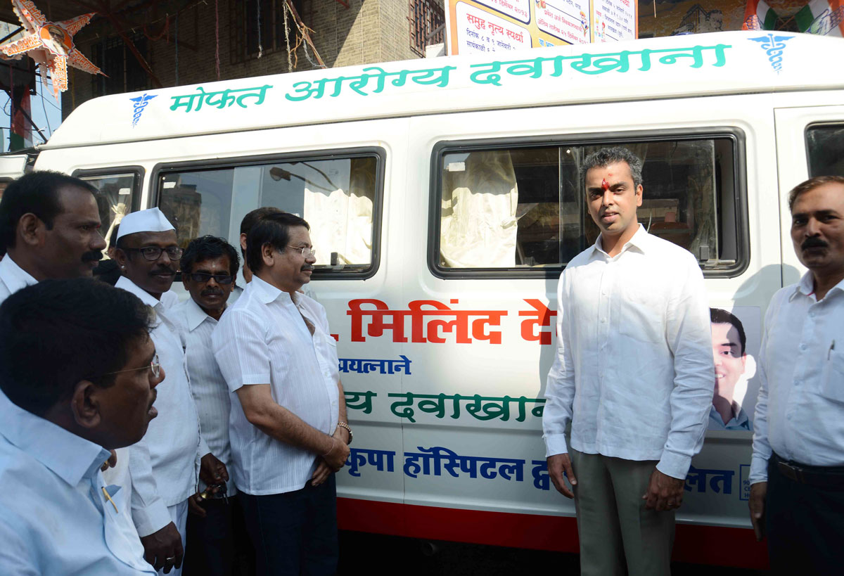 MP.& Union Minister Milind Deora at Worli.