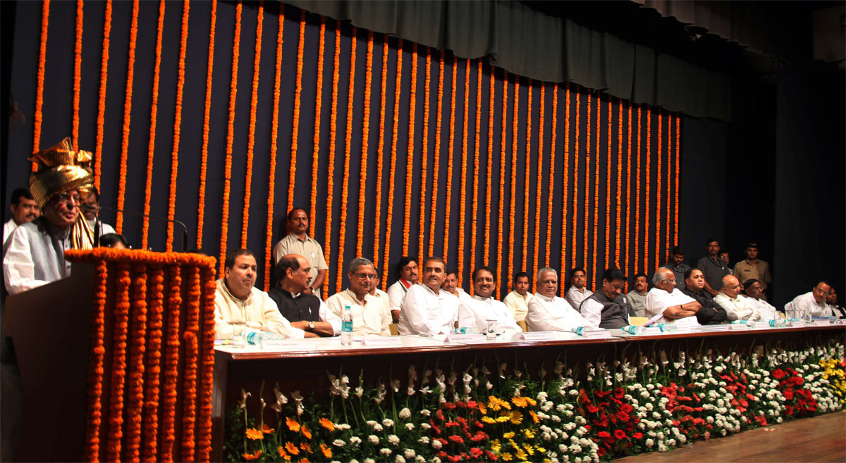 CONGRESS & NCP CANDIDATE OF PRESIDENT PRANAV MUKHERJEE AT Y.B.CHAVAN CENTER IN MUMBAI.