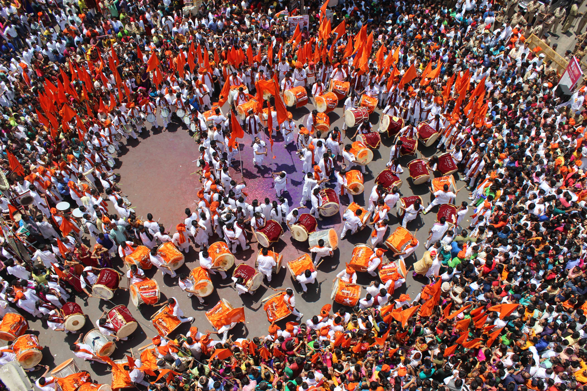 Marathi New Year Gudi-Padwa Festival Celebration at Girgaon in Mumbai.