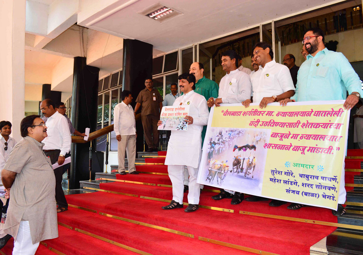 Minister Prakash Mehta during Budget Session at Vidhan Bhavan in Mumbai.