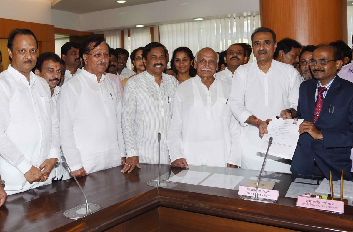 NCP Leader Prafulbhai Patel Filed Nomination Form for Rajya Sabha at Vidhan Bhavan Mumbai.