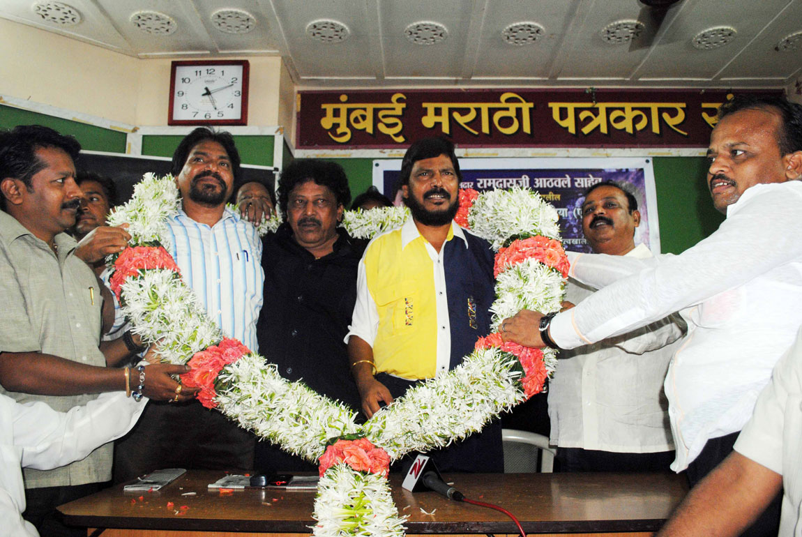 RPI PRESIDENT RAMDAS ATHAWALE AT MUMBAI MARATHI PATRKAR SANGH CST.