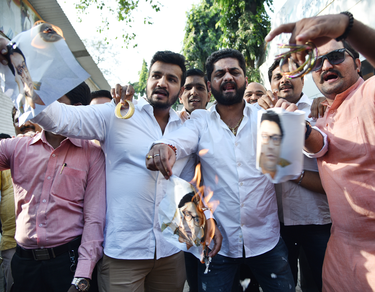 Youth Congress Protest against Attack on Mumbai Congress Office Rajiv Gandhi Bhavan by MNS Party Workers at Azad Maidan CST Mumbai.