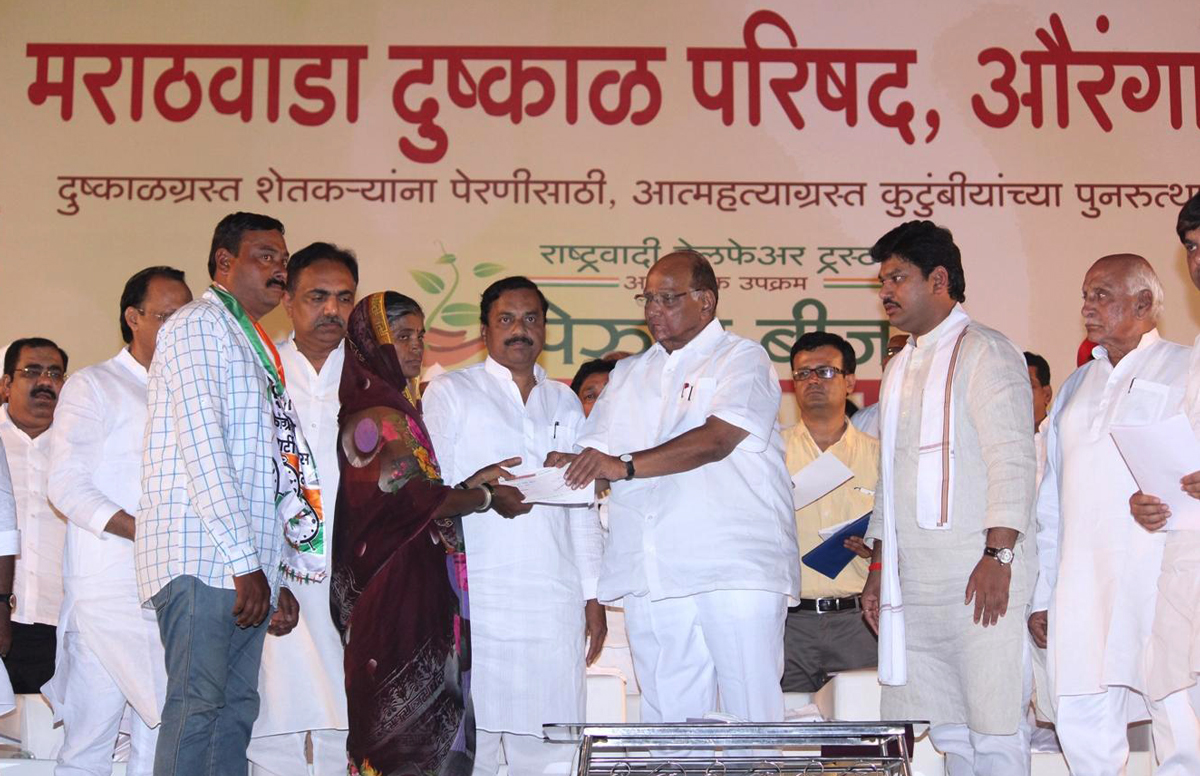 NCP Leader Sharadchandraji Pawar in Marathwada.