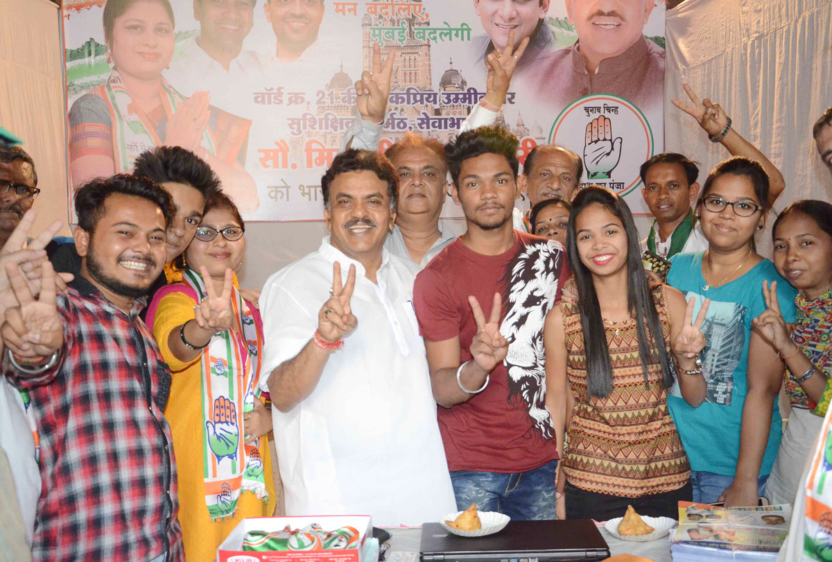 Congress Party Leader MRCC Presient Sanjay Nirupam during Election Campaign in Mumbai.