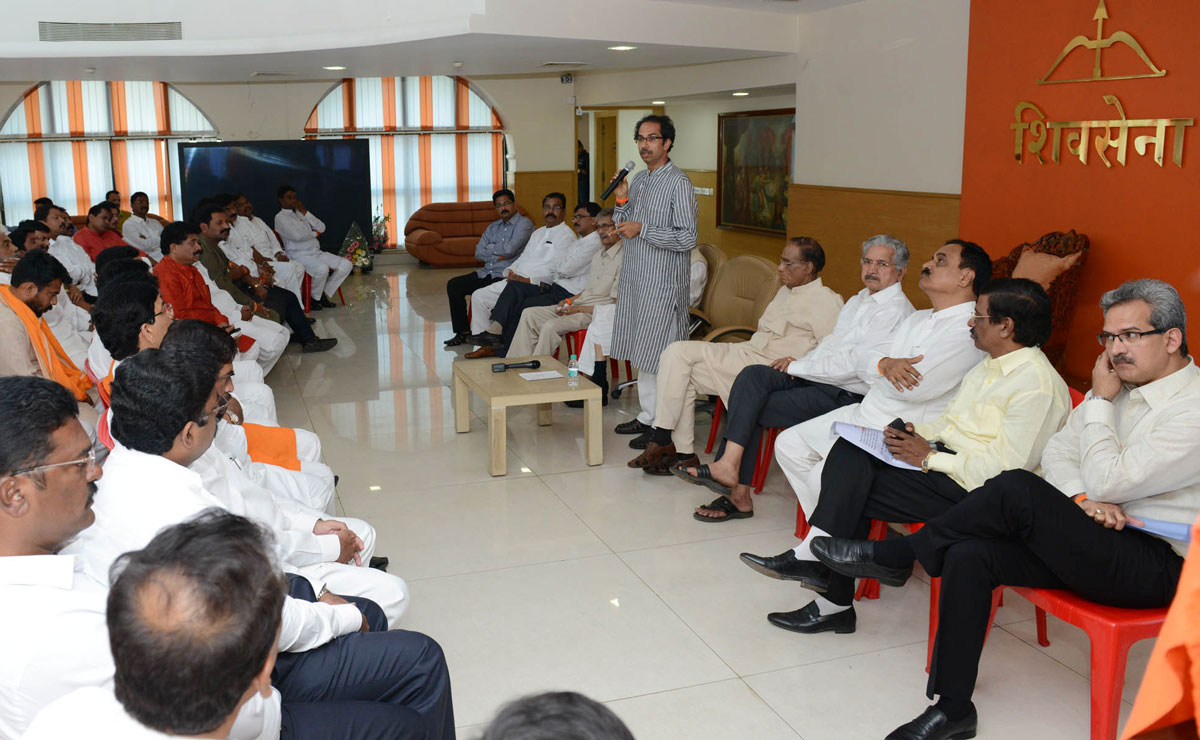 Shivsena Chief Uddhav Thackeray at ShivSena Bhavan Dadar.
