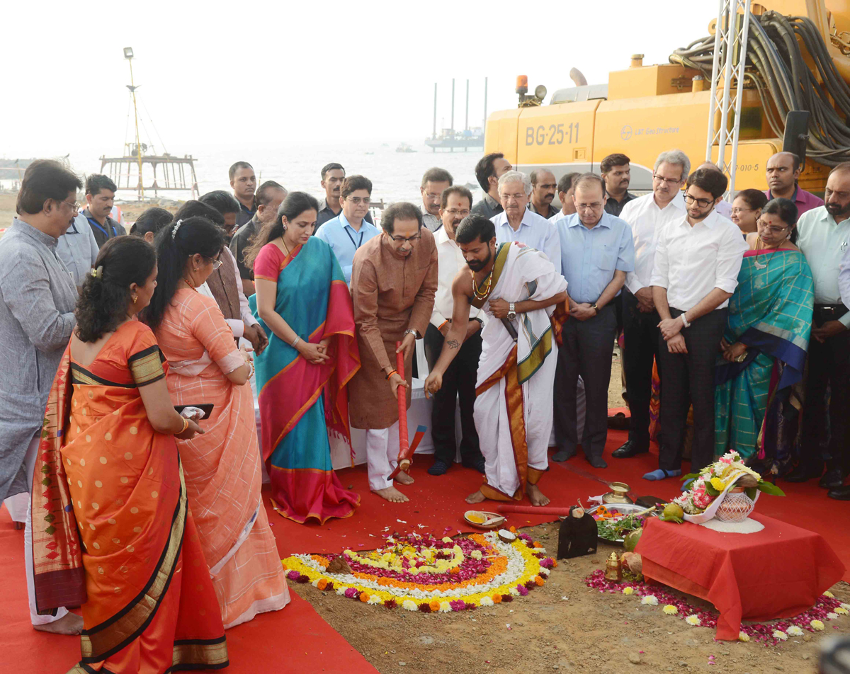 Shivsena Chief Uddhav Thackarey Mumbai Coastal Road Bhumipujan.
