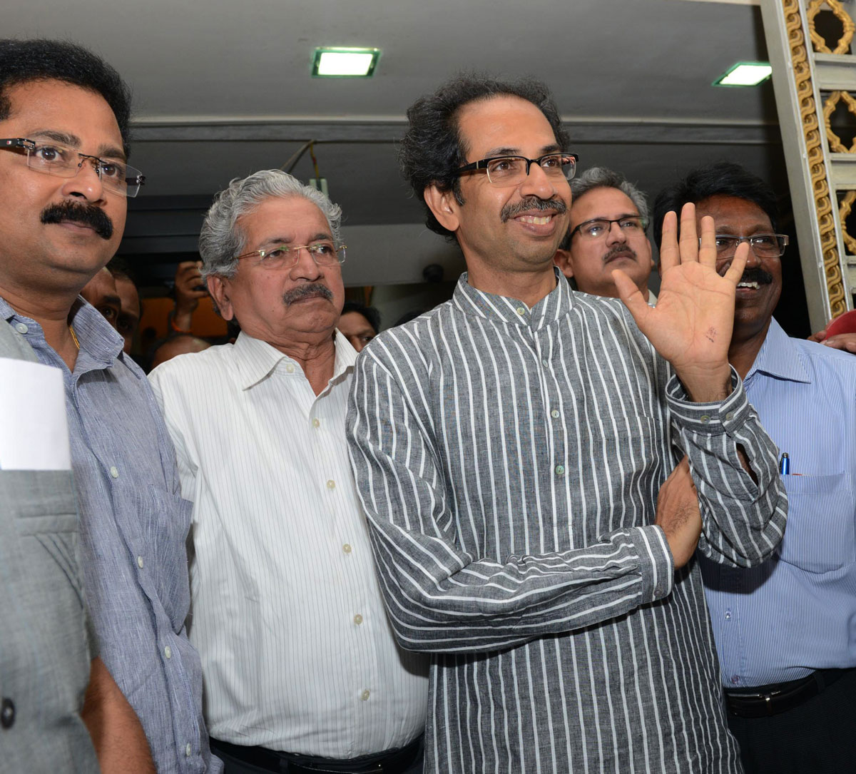 Shivsena Chief Uddhav Thackeray at ShivSena Bhavan Dadar.