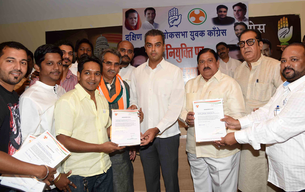 Ex.Union Minister Milind Deora during Youth Congress Meeting at Mumbai Congress Rajiv Gandhi Bhavan Azad Maidan.