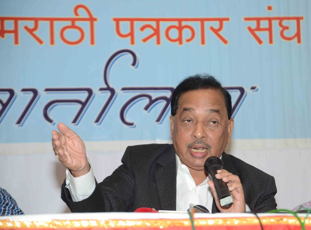 Ex.Chief Minister Narayanrao Rane Meets Press Media at Mumbai Marathi Patrakar Sangh Azad Maidan.