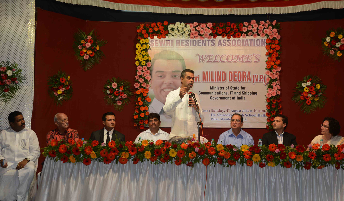 UNION MINISTER OF STATE FOR COMMUNICATION IT & SHIPPING MILIND DEORA INTERACTIVE MEETING AT SEWRI.