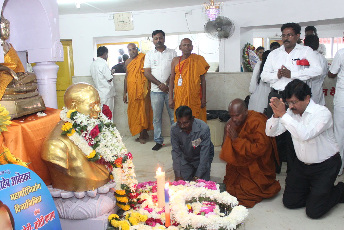 Tribute to Bharat Ratna Dr.Babasaheb Ambedkar on his Mahaparinirvan Din at Chaitya Bhoomi Dadar in Mumbai.