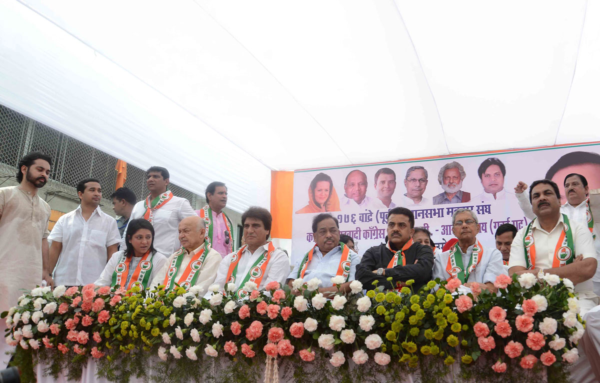 176-Bandra(E) Assembly Constituency Congress-NCP Candidate Narayanrao Rane Central Election Office Inauguration & Rally at Kherwadi Bandra.