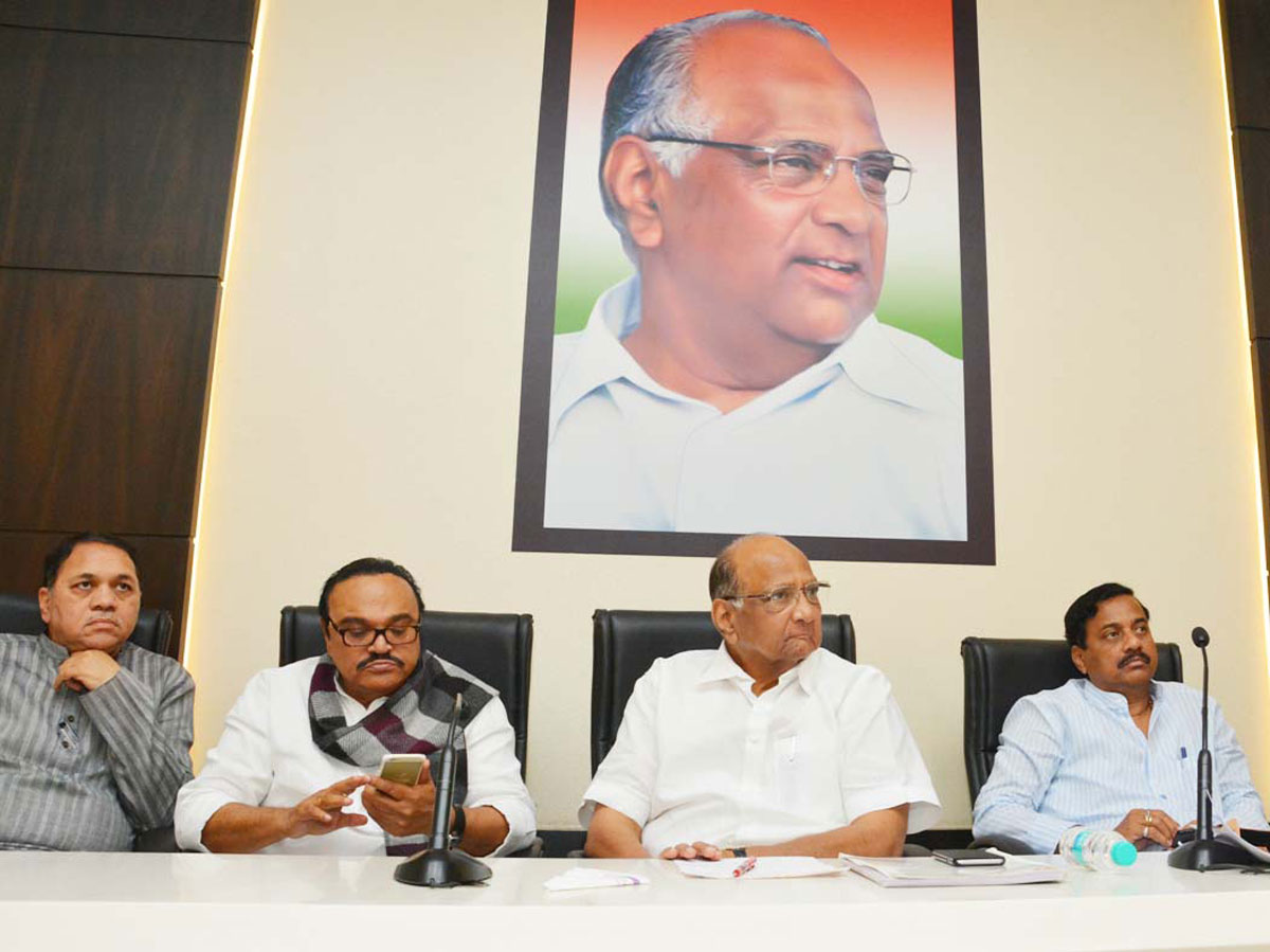 NCP Chief Sharad Pawar at NCP Bhavan.