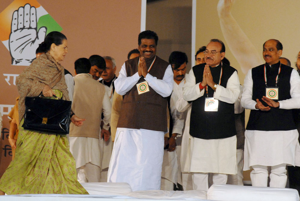 Prime Minister Manmohan Singh, UPA Chairperson Sonia Gandhi  during the 83rd Plenary Session of Indian National Congress at Burari in New Delhi, on Monday.