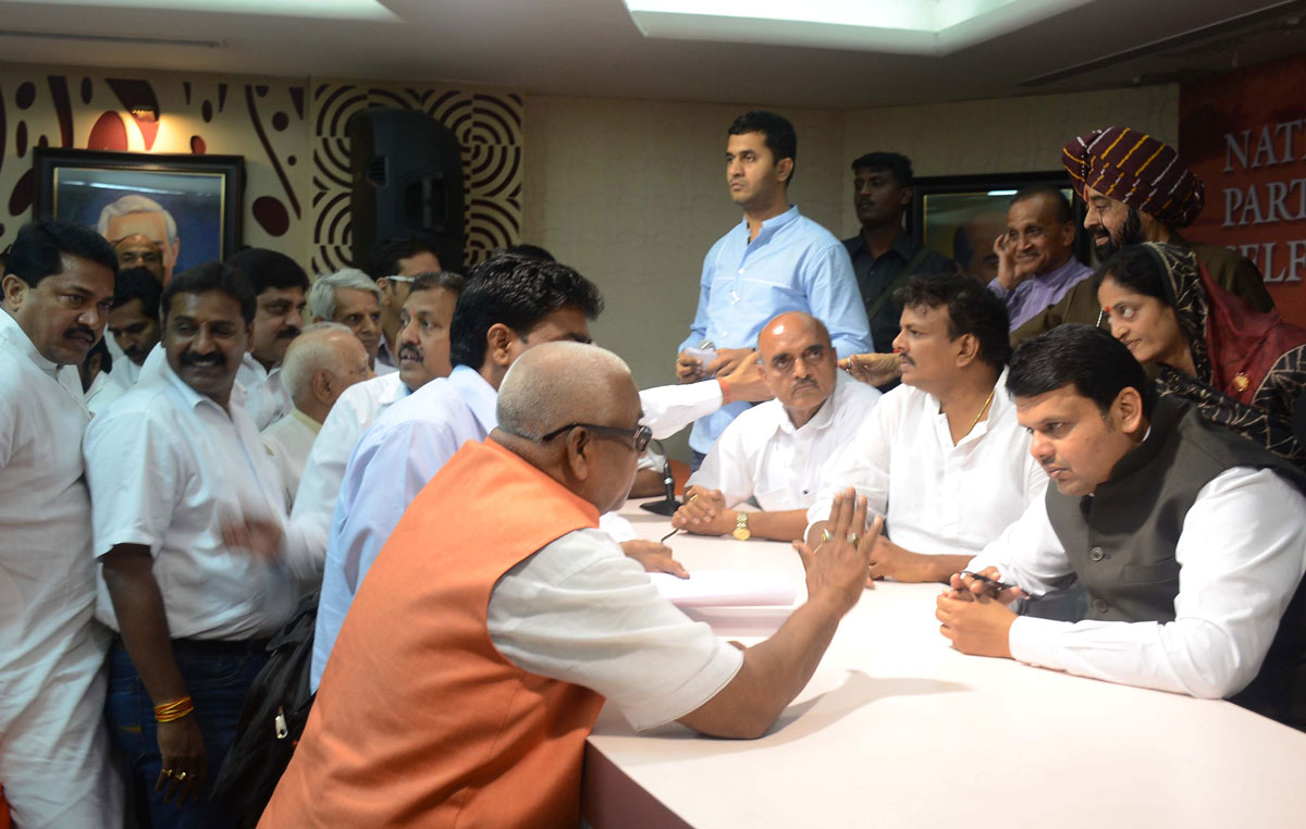 Chief Minister Devendra Fadnavis Janata Darbar at BJP office Nariman Point.