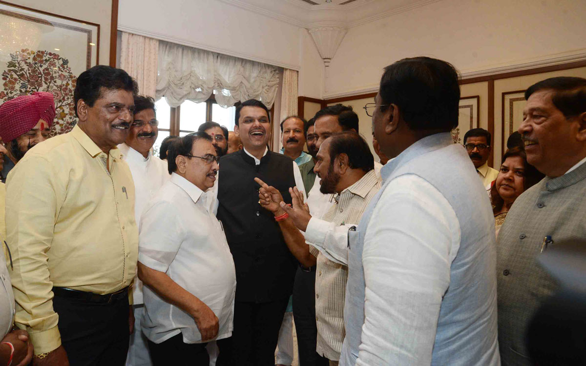 Chief Minister Devendra Fadnavis Tea Party Before Budget Session at Sahyadri Guest House.
