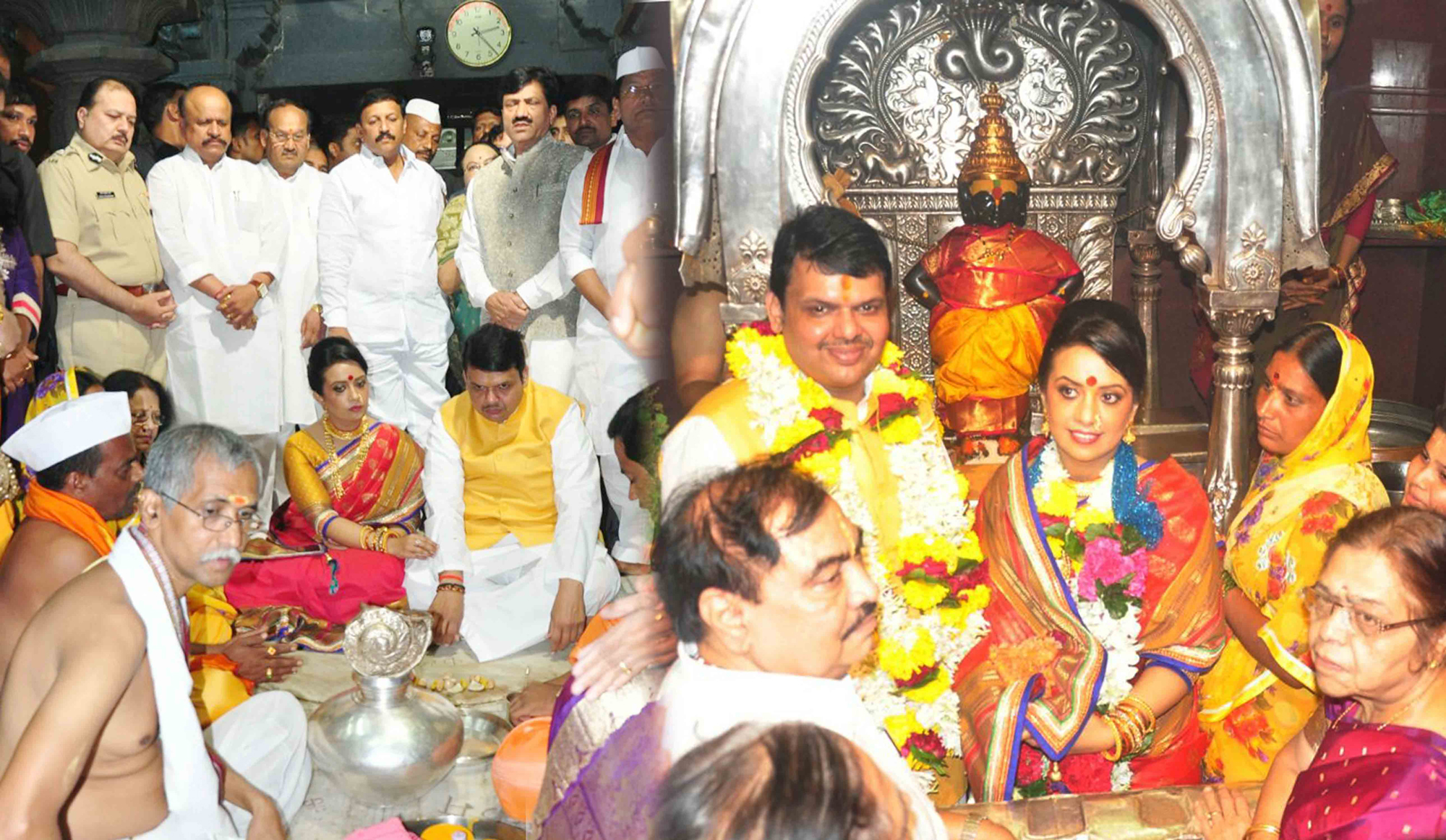 Chief Minister Devendra Fadnavis & Minister Eknathrao Khadse For Vithal Darshan at Pandharpur.
