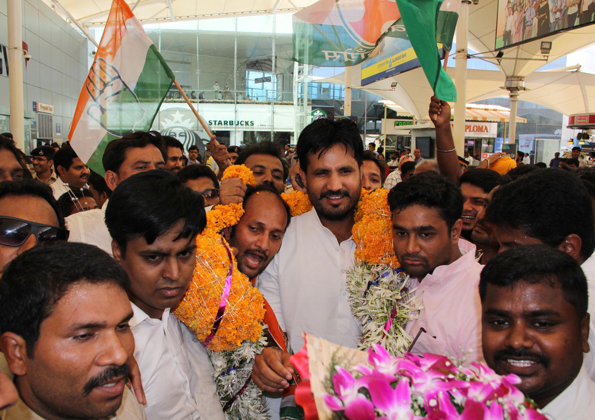 Punjab MLA & AICC Youth Congress President Amrinder Singh (Raja Brar) In Mumbai.