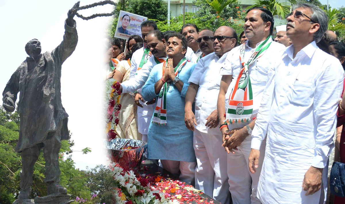 Mumbai Congress President Sanjay Nirupam Organised Motor Cycle "Sadbhavana Rally" from Mahalaxmi Race Course to Cooprage Ground there after Mrcc President Paying Homage to Bharat Ratna Former Prime Minister Late.Rajiv Gandhi on His Birth Anniversary.