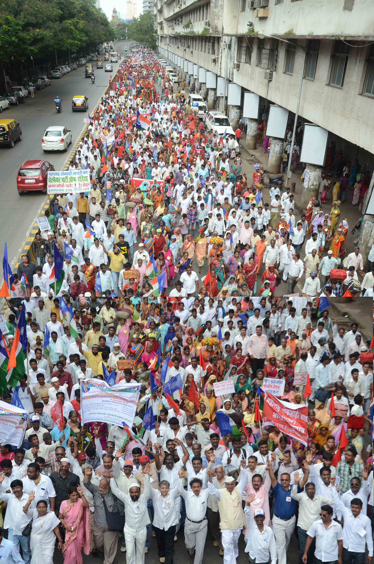 PRAKASH AMBEDKAR'S MAHARASHTRA LOKSHAHI AGHADI PROTEST RALLY IN MUMBAI.