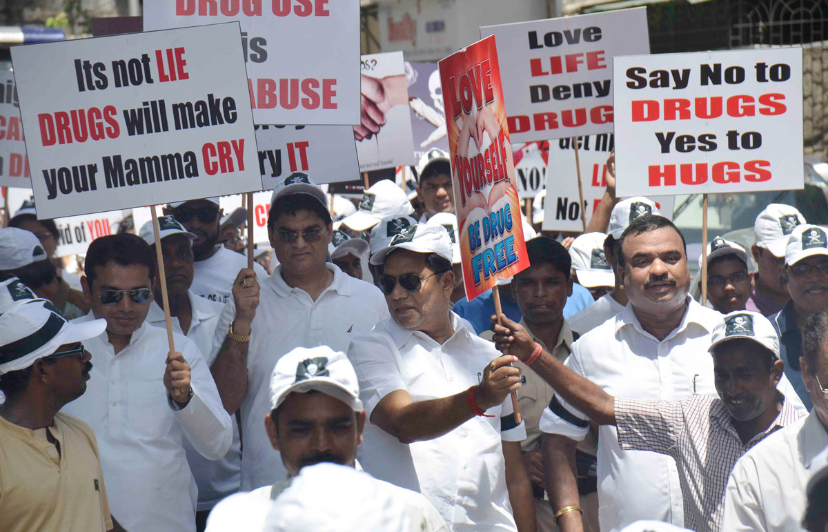 Ex.Home Minister Kripashnakar Singh during Anti Drug Drive Rally from Vakola to Kalina.