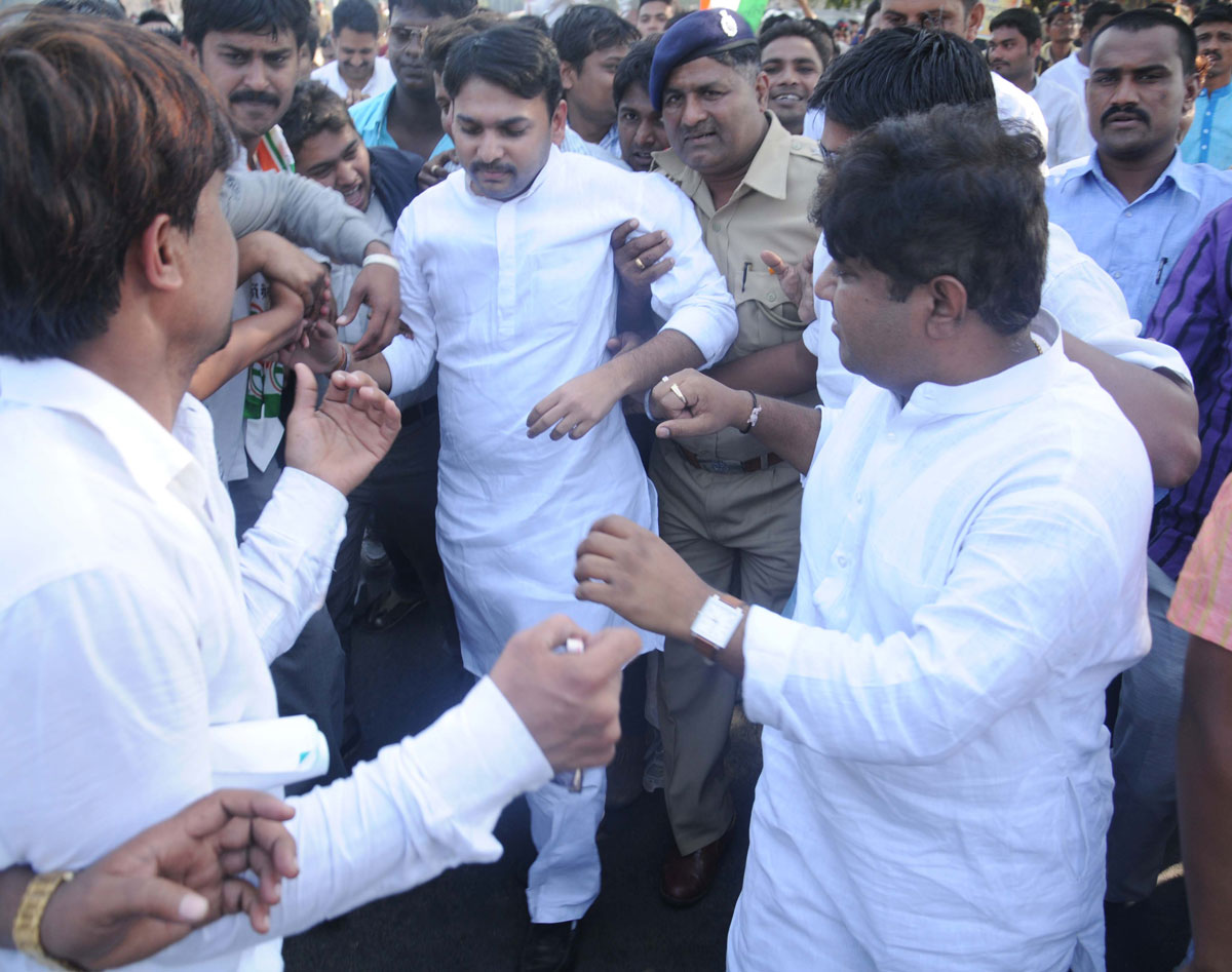 Youth Congress Protest at Nagpur Vidhan Bhavan During Ongoing Assembly Winter Session.