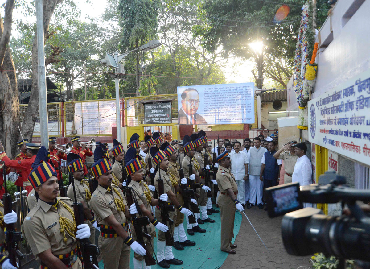 Tribute to Bharat Ratna Dr.Babasaheb Ambedkar on his Mahaparinirvan Din at Chaitya Bhoomi Dadar in Mumbai.