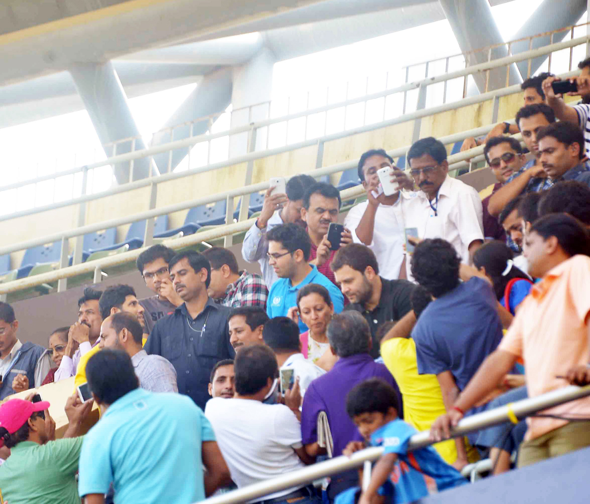RAHUL GANDHI AT WANKHEDE STADIUM MUMBAI.