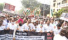 Mumbai Congress Leaders Team Protest Rally at Worli Against Arnab Goswami.