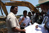 GUARDIAN MINISTER MOHD.ARIF NASIM KHAN WITH MMRDA & BMC OFFICERS VISITED TO SEE THE WORK IN PROGRESS FOR CLEANING OF MEETHI NADI (RIVER) FROM BKC TO KURLA.