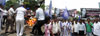 RPI PROTEST AGANIST MNS CHIEF RAJ THAKRE AT BANDRA. RPI PROTEST AGANIST MNS CHIEF RAJ THAKRE AT BANDRA.