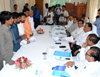 MINISTER NARAYANRAO RANE DURING MARATHA AARAKSHAN SAMITI MEETING AT AURANGABAD.