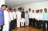 Kokan Congress Leader Sandesh Parker meets Chief Minister Prithviraj Chavan at Varsha Bunglow.