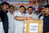 MLA & Ex.Mumbai Congresss President Kripashankar Singh Collecting Chief Minister Relief Fund in his Constituency to Help Victims Under Natural Calamity of Malin Village in Taluka Ambegaon Dist.Pune.