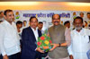 Minister Narayanrao Rane Giving Birthday Wishes to MPCC President Manikrao Thakre at Gandhi Bhavan.