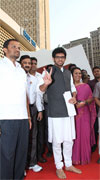 SHIV SENA YUVA LEADER ADITYA THAKAREY AT VIDHAN BHAVAN.