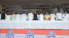 LEADER'S PAYING TRIBUTE TO "KRANTI STAMBHA" ON THE OCCASION "KRANTI DIN" AT GOWALIA TANK AUGUST KRANTI MAIDAN IN MUMBAI.