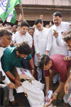 Congress Party Leaders & Karyakartas Protest at Tilak Bhavan & Rajiv Gandhi Bhavan against BJP Govt.on issue of arresting Priyanka Gandhi in UP.