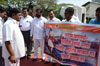 SHIV SENA PROTEST AT BUDGET SESSION IN VIDHAN BHAVAN MUMBAI.