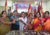 Swabhimaan Sanghatana Women's Wing Present KNIVES to Shivsena corporator Sheetal Mhatre to Protect herself from her own Shivsena Cadre. Swabhimaan Sanghatana Women's Wing Present KNIVES to Shivsena corporator Sheetal Mhatre to Protect herself from her own Shivsena Cadre.