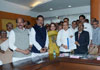 Senior Congress Leader's Murli Deora & Husain Dalvai Filled Rajya Sabha(MP) Nomination Forms at Vidhan Bhavan. Senior Congress Leader's Murli Deora & Husain Dalvai Filled Rajya Sabha(MP) Nomination Forms at Vidhan Bhavan.