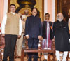 Maharashtra Governor Ch.Vidyasagar Rao & CM Devendra Fadnavis Inaugurate Exhibition of Paintings on Chhatrapati Shivaji Maharaj at the Jehangir Art Gallery in Mumbai.