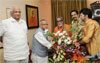 CONGRESS & NCP CANDIDATE OF PRESIDENT PRANAV MUKHERJEE AT MATOSHREE IN MUMBAI.