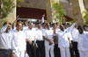 Opposition Party Leaders protest at Nagpur vidhan bhavan.