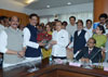 Senior Congress Leader's Murli Deora & Husain Dalvai Filled Rajya Sabha (MP) Nomination Forms at Vidhan Bhavan.
