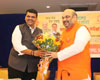 BJP National President Amit Shah with Chief Minister Devendra Fadnavis at Garware Club Mumbai.