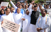 Congress NCP Leaders Protest at Nagpur Vidhan Bhavan on 2nd Day Assembly Winter Session. Congress NCP Leaders Protest at Nagpur Vidhan Bhavan on 2nd Day Assembly Winter Session.