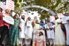 Mumbai Mahila Congress Protest against Controversial Statement by Pragya Thakur at August Kranti Maidan Gowalia Tank Mumbai.